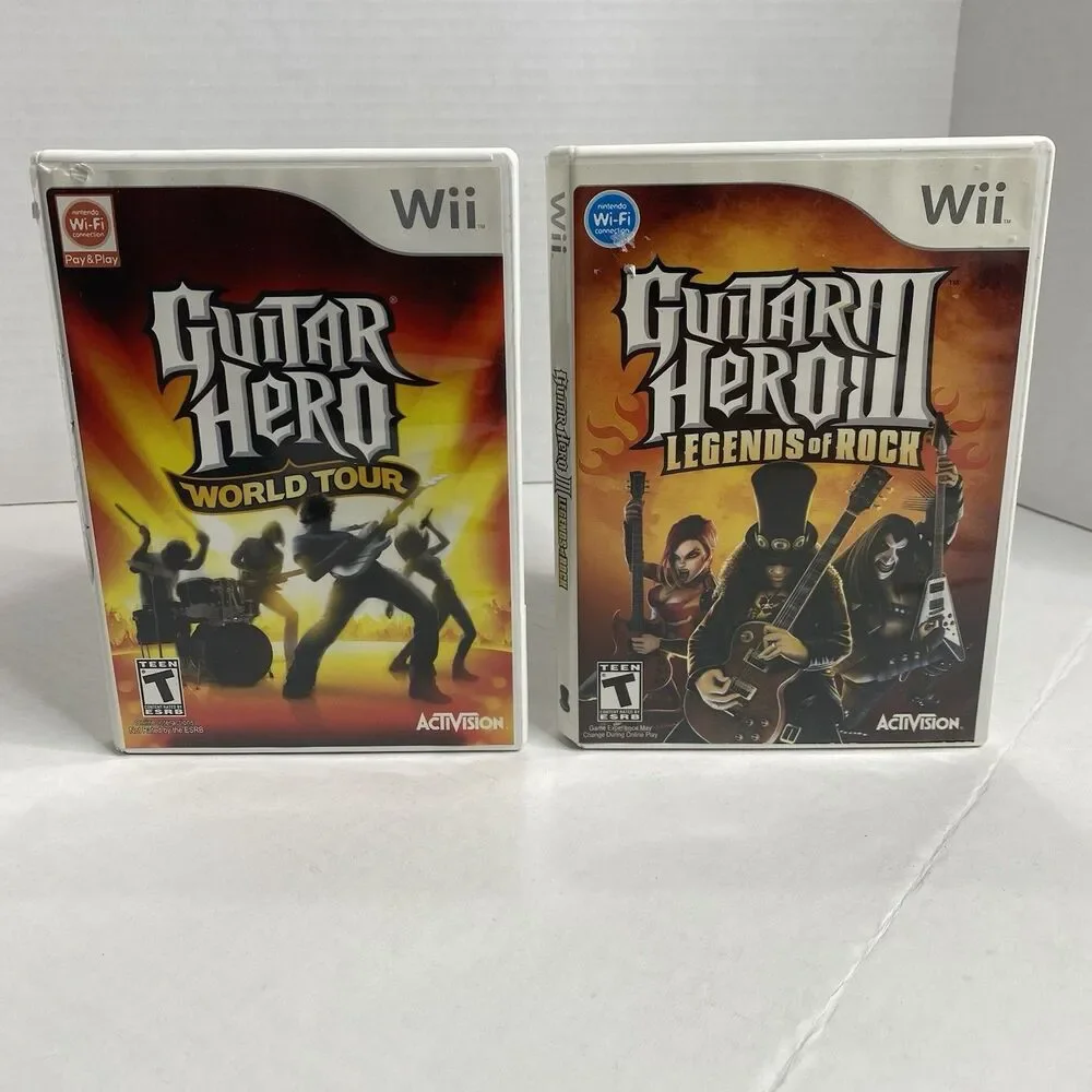 Guitar Hero World Tour + III Legends of Rock Wii Lot Tested And Works